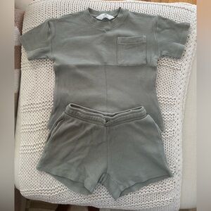 H&M Kids Sage Green Waffle  Set